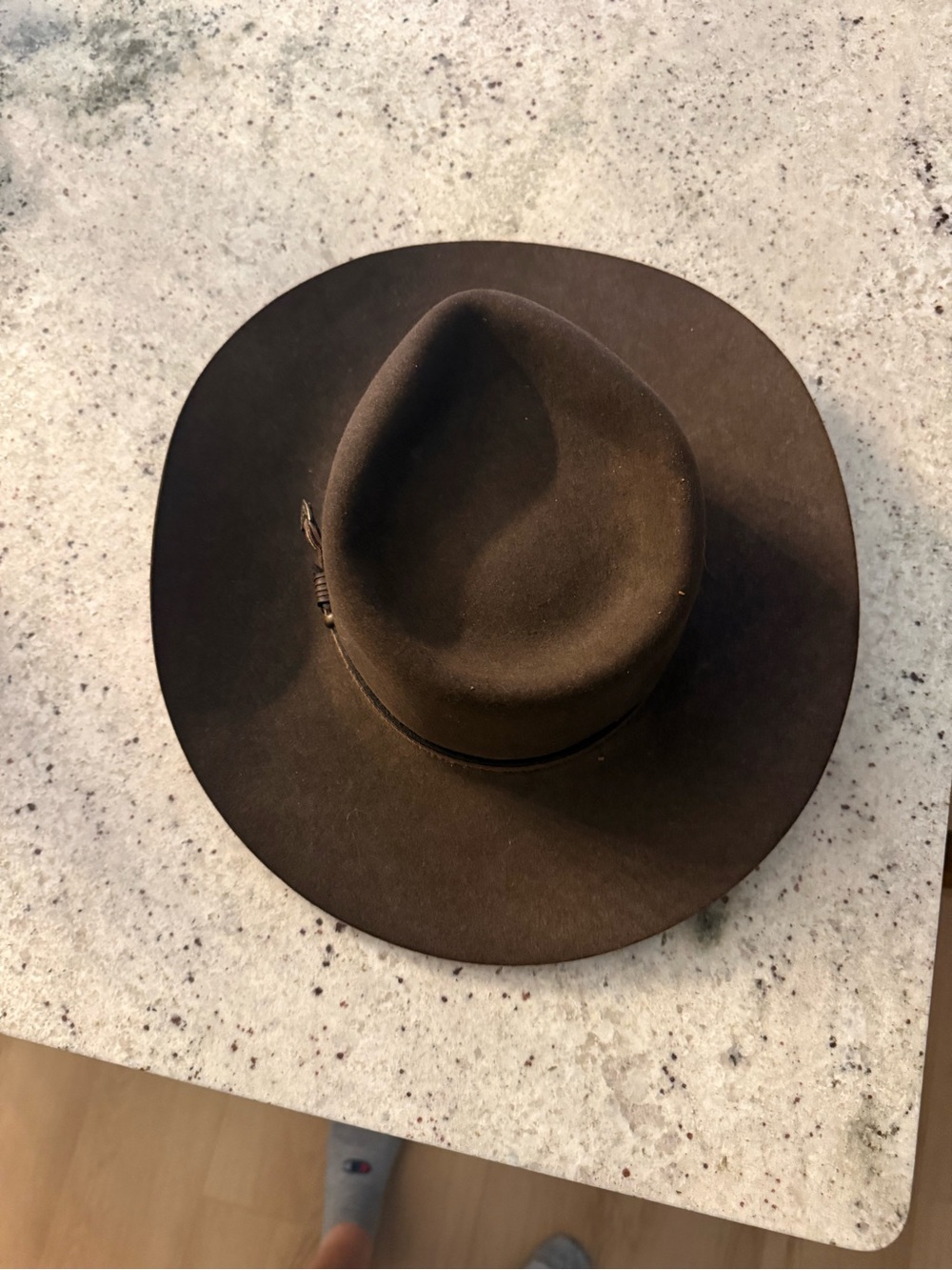 Brown Wide Brim Felt Fedora Hat